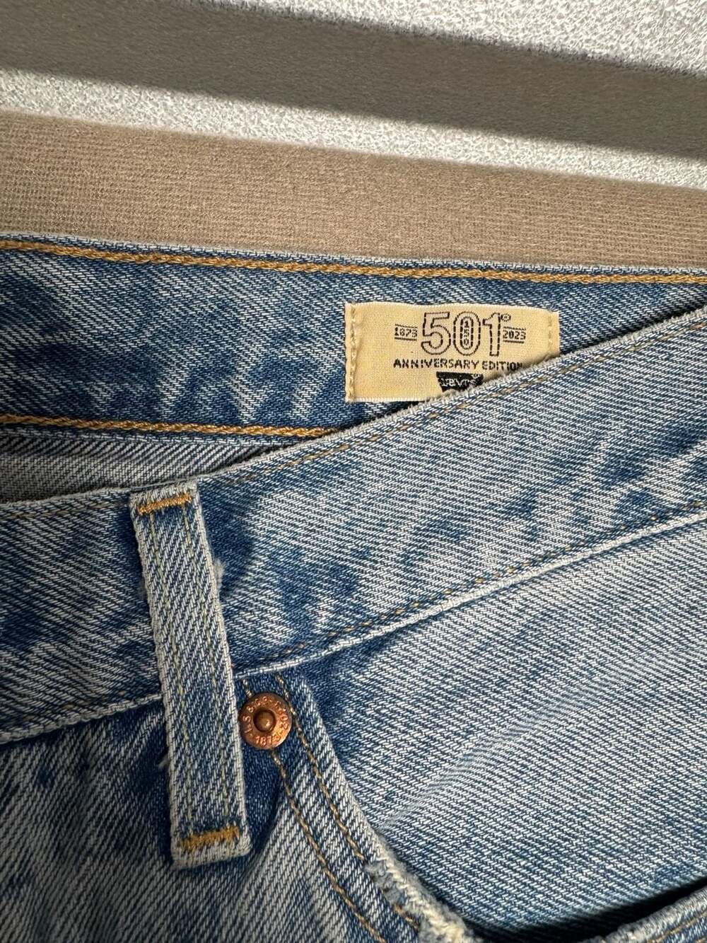 levis 501 sample womens 29x32 straight buttonfly floral patch 150th anniversary - Picture 3 of 6